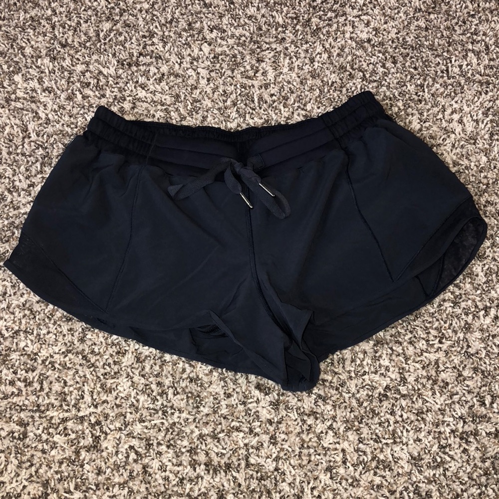 Navy blue lululemon running shorts